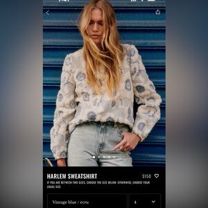 Sézane Harlem Sweatshirt SZ 36 or US 4